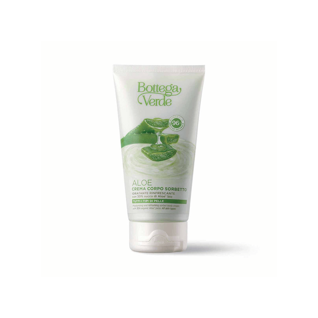 Aloe - Sorbet Body Cream - MOISTURISING AND REFRESHING - WITH 30% ORGANIC ALOE* JUICE (150 ML) - ALL SKIN TYPES