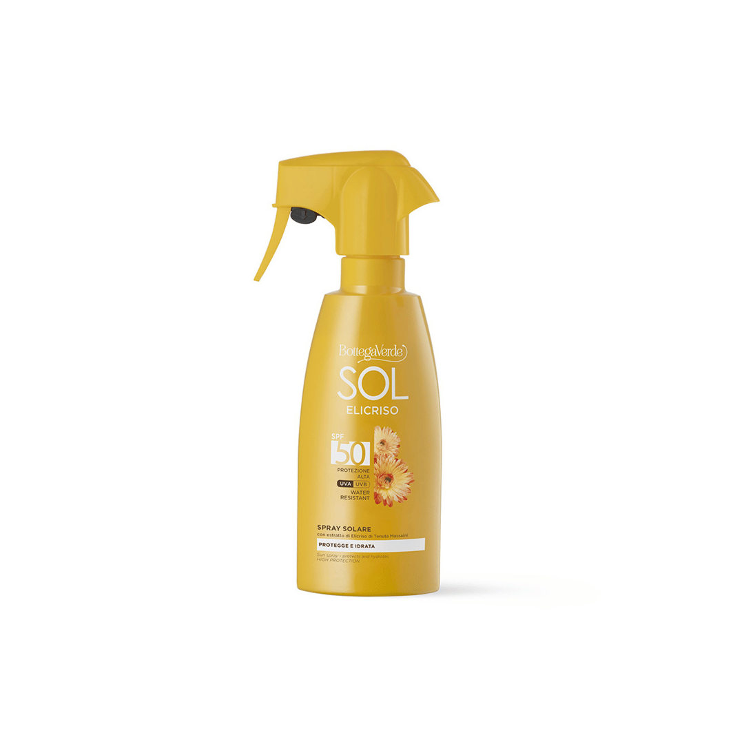 SOL ELICRISO - SUN SPRAY - PROTECTS AND HYDRATES - WITH HELICHRYSUM EXTRACT FROM TENUTA MASSAINI - SPF 50 HIGH PROTECTION (200 ML) - WATER RESISTANT