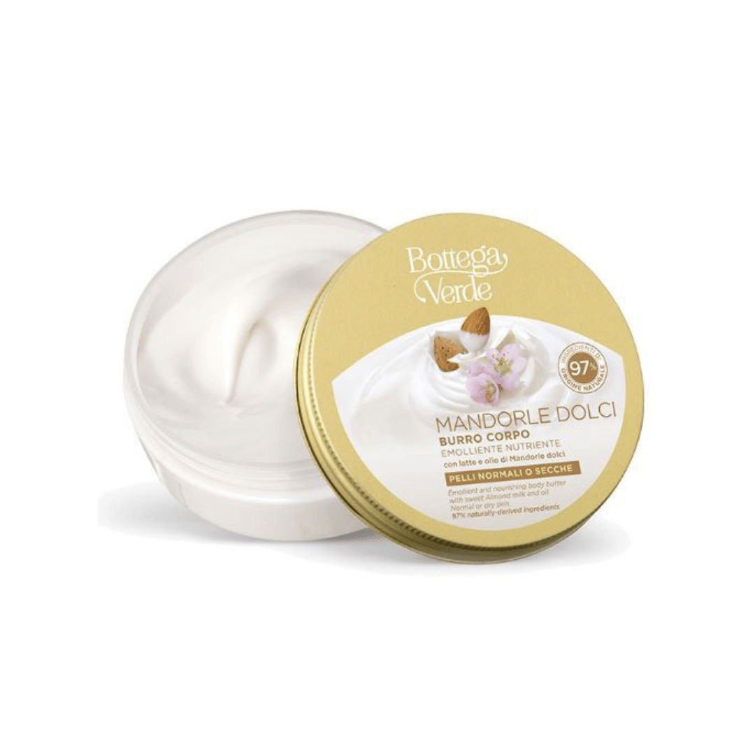 MANDORLE DOLCI - BODY BUTTER - EMOLLIENT AND NOURISHING - WITH SWEET ALMOND MILK AND OIL (200 ML) NORMAL OR DRY SKIN