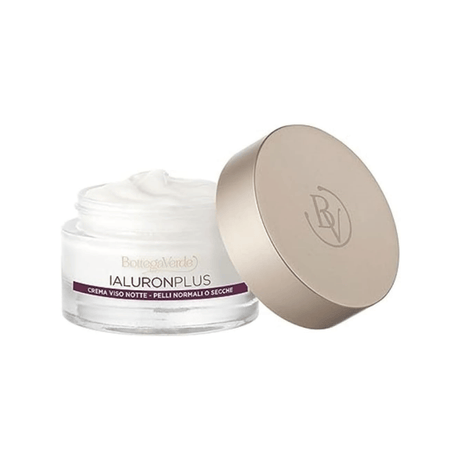 IALURONPLUS - FACE NIGHT CREAM - ANTI-WRINKLE AND NOURISHING - WITH MICROBEDS OF HYALURONIC ACID AND WHITE FLOWERS (50 ML) - NORMAL OR DRY SKIN