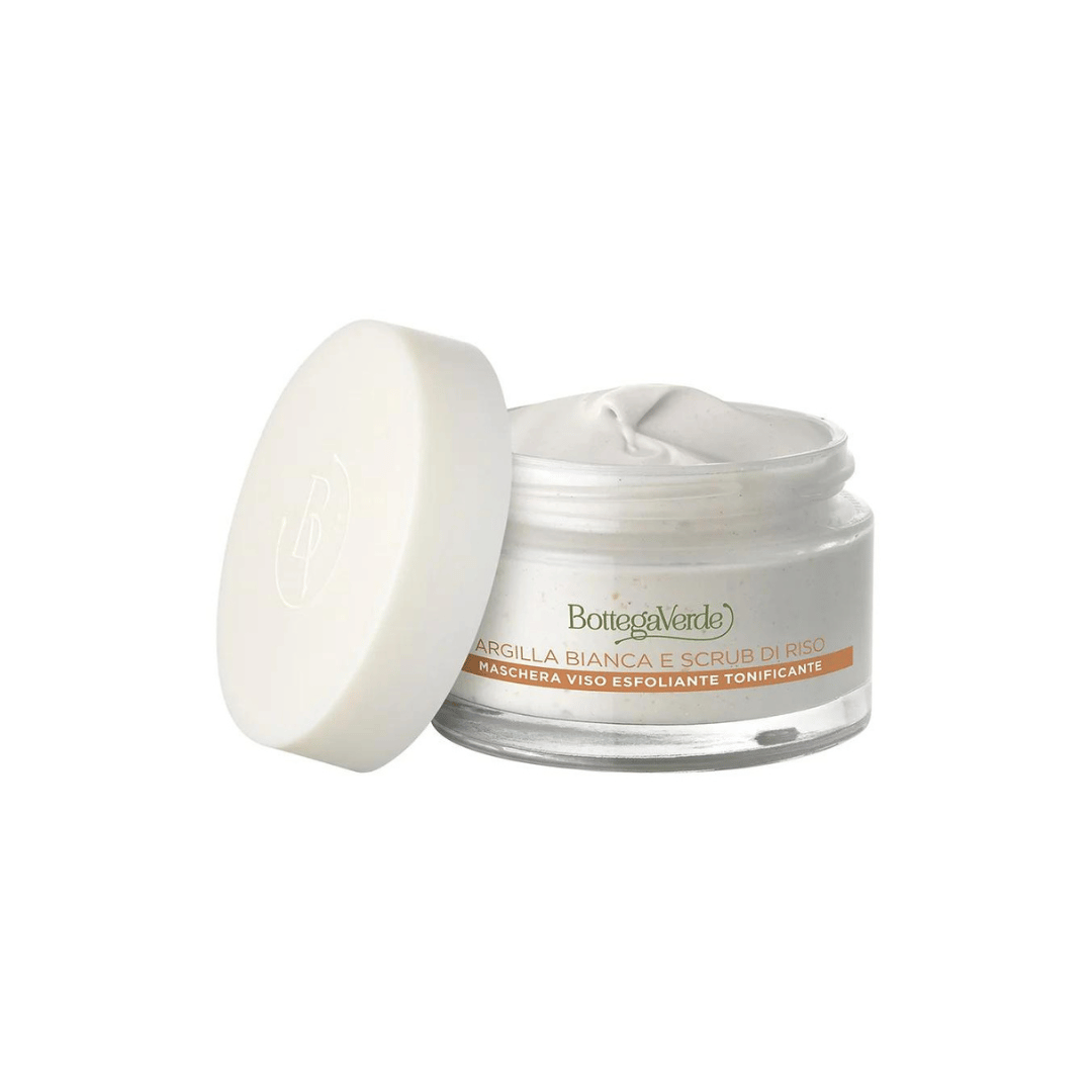 Argille Di Bellezza - EXFOALITING AND TONING FACE MASK - WITH WHITE SICILIAN CLAY AND RICE SCRUB (50 ML) - ALL SKIN TYPES