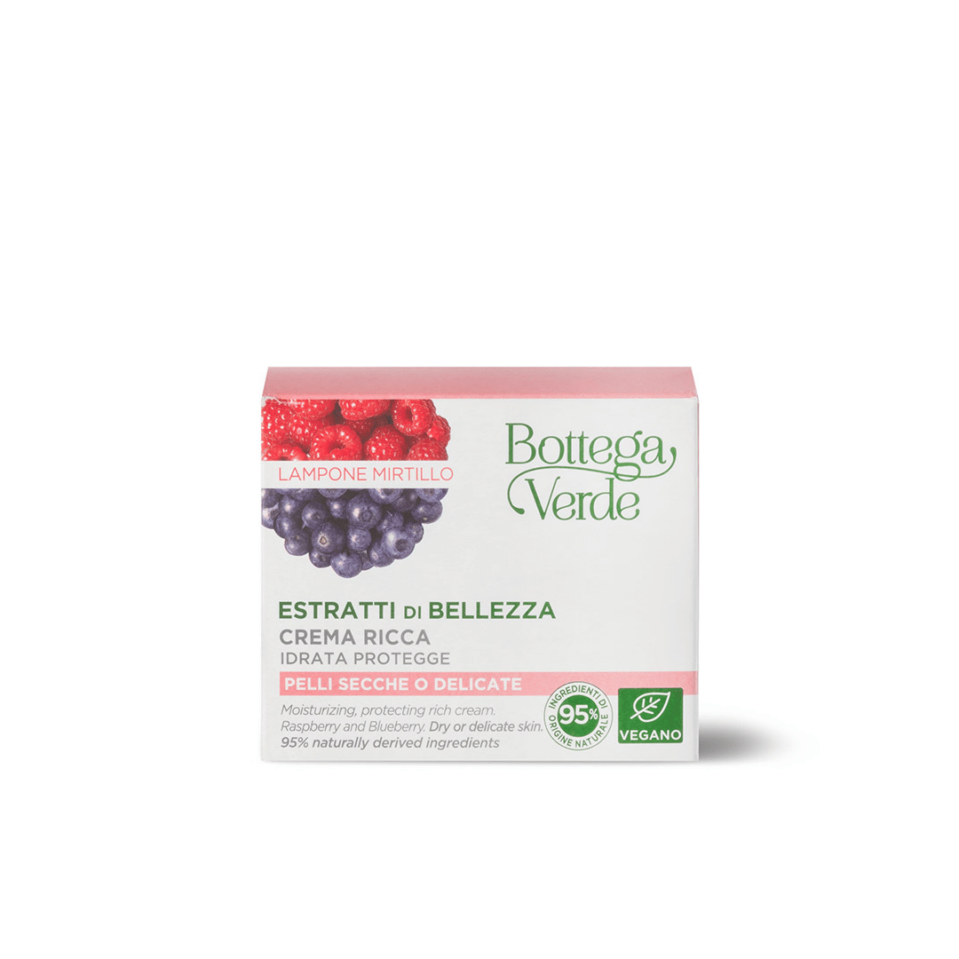 ESTRATTI DI BELLEZZA - RICH CREAM - MOISTURIZING AND PROTECTING - RASBERRY AND BLUEBERRY (50 ML) - DRY OR DELICATE SKIN