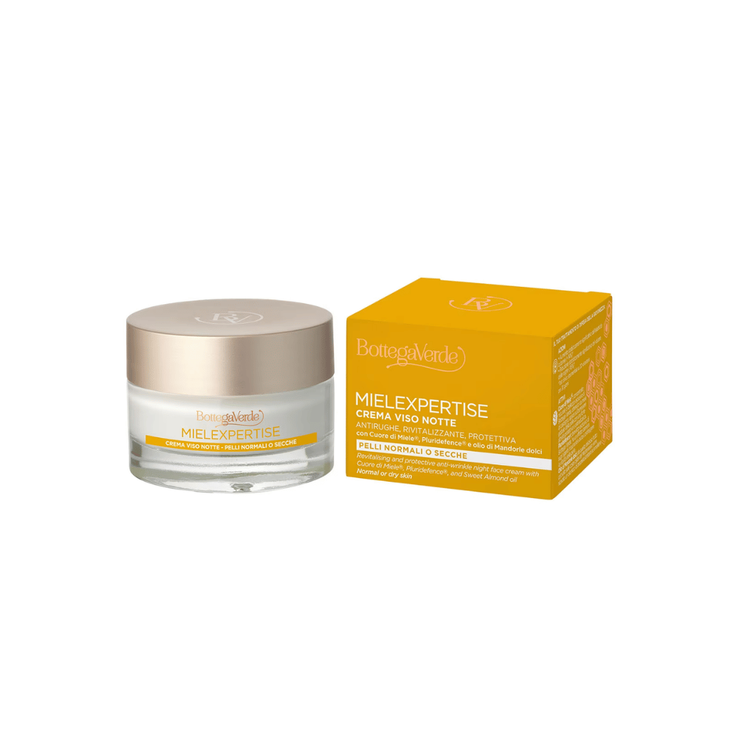 MIELEXPERTISE - NIGHT FACE CREAM - REVITALISING AND PROTECTIVE ANTI-WRINKLE CREAM - WITH CUORE DI MIELE AND PLURIDEFENCE (50 ML) - NORMAL OR DRY SKIN