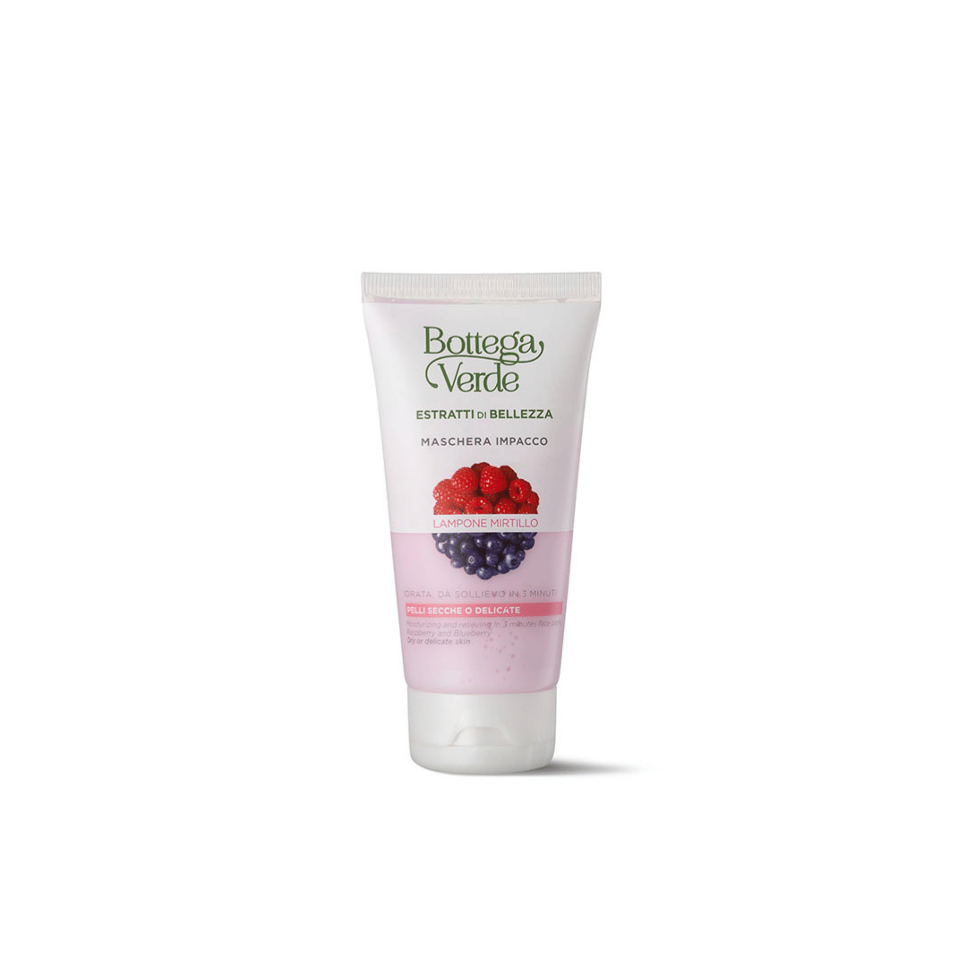 ESTRATTI DI BELLEZZA - FACE PACK - RASPBERRY AND BLUEBERRY - MOISTURIZING AND RELIEF IN 3 MINUTES - DRY OR DELICATE SKIN (75 ML)