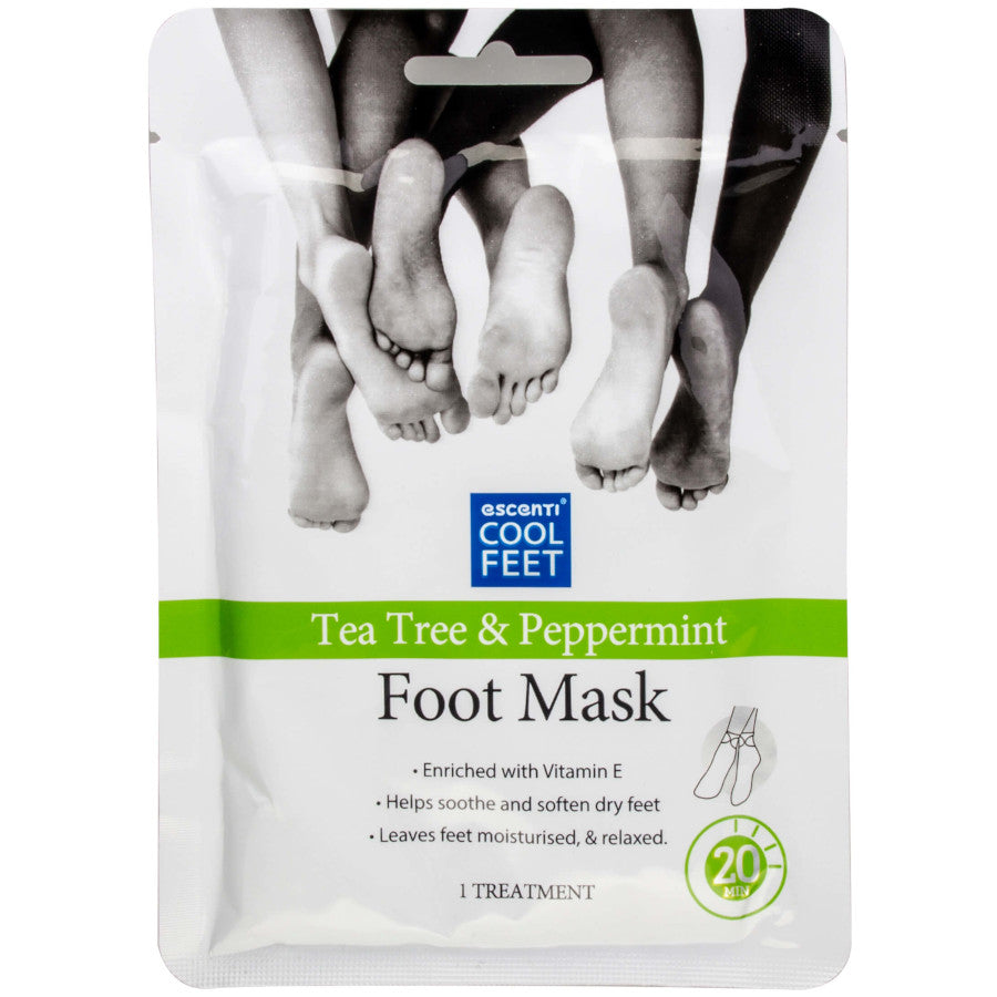 Escenti Cool Feet Tea Tree & Peppermint Foot Mask - 1 Pair