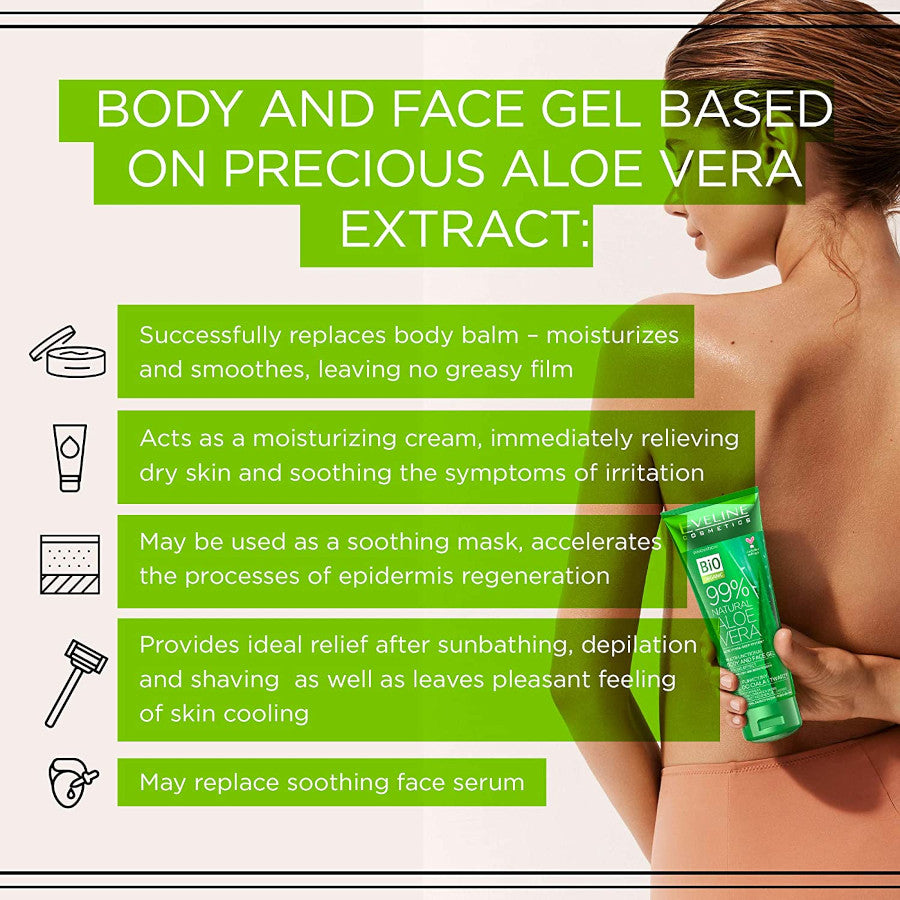 Eveline 99% Natural Aloe Vera Multifunctional Body & Face Gel - 100ml