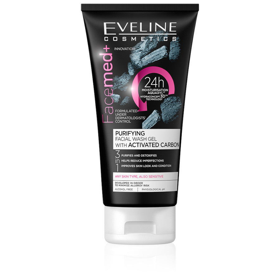 Eveline Facemed+ Purifying Facial Wash Gel With Activated Carbon - 150ml