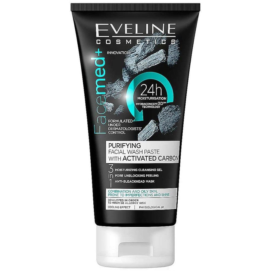 Eveline Facemed+ Purifying Facial Wash Paste With Activated Carbon - 150ml