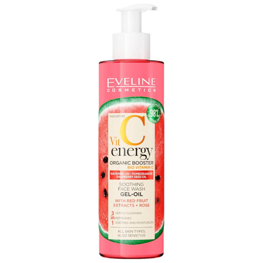 Eveline Vit C Energy Organic Booster Soothing Face Wash Gel-Oil With Red Fruit Extracts - 200ml