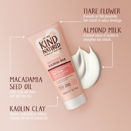 Kind Natured Macadamia & Almond Milk Deeply Nourishing Hair Mask - 200ml